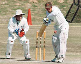 A match in progress between Headquarter Delhi and North East during the 37th All India FCI Inter-Zonal Cricket Tournament in Sector 16, Chandigarh, on Tuesday.