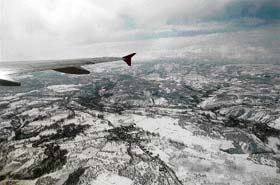 In this file photo, an aeroplane prepares to land at Srinagar airport
