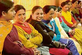 Anganwari workers from Chandigarh attend the conference on female foeticide at the UT guest house on Thursday.