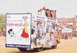 The newly christened vehicle, SAKSHAM II, of the Srishti Gyan Kendra