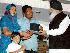 Agriculturists Amarjeet Kaur and her husband were felicitated by the CM, Parkash Singh Badal, last year.