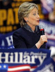 Hillary Clinton speaks during a rally at the Ohio State University in Columbus on Thursday.