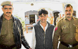 The accused, Monu, who was remanded in two-day police custody by a local court on Saturday in Jhajjar.