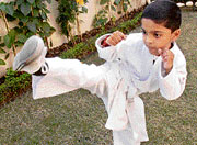 Dhanraj Gautam prepares to participate in the upcoming martial arts championship to be held in Russia.