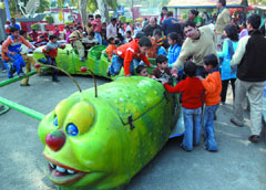 Children enjoy themselves at Appu Ghar during its last day in the Capital on Sunday. 