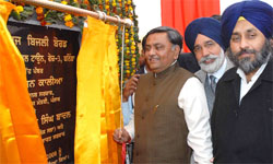 Punjab Local Bodies Minister Manoranjan Kalia laying the foundation stone of a 66-KV sub-station at Model Town Phase-III in Bathinda