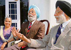 Prof Rajinder Kaur Gill, Ajmer Singh and Amrik Singh Gill.