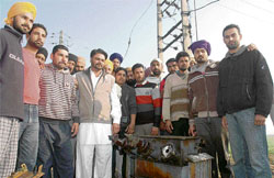 Youths of Issewal village, who formed the vigilante squad to nab transformer thieves