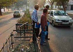 Zebra crossings missing next to the divider passages in Mohali on Thursday