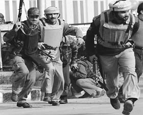 An encounter in progress in Srinagar