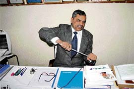 PGIMS director and renowned orthopaedic surgeon S.S. Sangwan shows several surgical tools modified or evolved by him. 