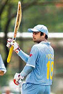Indian captain Virat Kohli celebrates his century. 