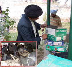 The shop from where thieves robbed material worth Rs three lakh in Dera Bassi on Sunday.