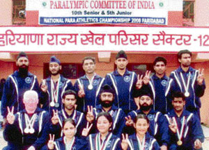Punjabs visually impaired athletics squad which won 26 medals in the National Para-Athletics Meet held in Faridabad. 