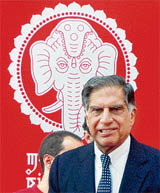 Tata Group chairman Ratan Tata at the flag-off ceremony of 'Ferrari Magic India Discovery Drive', in Mumbai on Monday.
