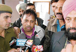 Upender is produced in the CBI court in Ambala on Monday. 