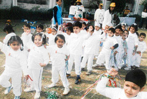 Kids of Childrens Valley School take part in sports meet organised in Ludhiana. 