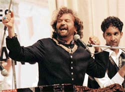 Hansraj Hans performs at Bhargava Auditorium, PGI, Chandigarh on Tuesday.