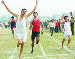 Students of DAV College participate in the athletics and sports 