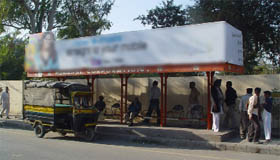 A bus stop built at public expense lies unused in Bathinda. It has now become a place where idlers while away their time.