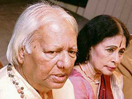 Padma Vibhushan Pandit Ram Narayan and his wife Padma Shree Saroja Vaidyanathan.