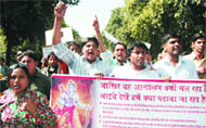 Activists of ABVP protest at Delhi University 