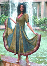 Model displays the creation of designers Ashish,Viral and Vikrant during a press preview of WLIFW Autumn-winter '08-09 in the Capital