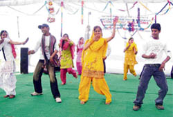 Students of Arya Government College, Nurpur, perform at the annual prize distribution function 