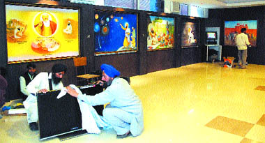 Guru Amar Dass Multimedia Sikh Museum being readied for its opening on the premises of Gurdwara Sri Guru Singh Sabha at Model Town in Jalandhar on Thursday.