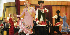 European artistes perform a folk dance during the Punjab International Festival at Ramgarhia Girls College in Ludhiana on Thursday.