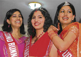 Winners of various titles during the farewell party organised at GNG College in Ludhiana on Thursday.