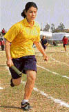 A player in action during the 29th Annual Athletics Meet of YPS in Mohali