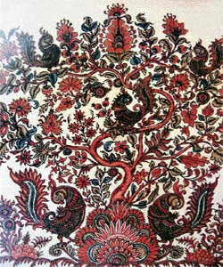 Detail from a kalamkari textile; 20th century Dakshina Chitra collection, Muttukadu, Tamil Nadu
