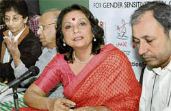 Office-bearers of Population First, including TV personality Minu Talwar, announce the UNFPA-Laadli media awards for gender sensitivity in Chandigarh