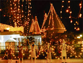 The Shiv Temple decked up on the eve of Mahashivratri at Sector 24, Chandigarh, on Wednesday.