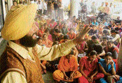 A student leader addresses a rally at Sector 17 in Chandigarh on Wednesday.