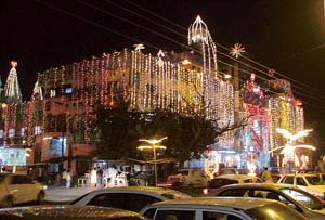 A temple all decked up on the eve of Shivratri in Ludhiana on Wednesday.