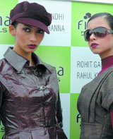 Models display the Autum-Winter 2008 collection of designers Rohit Gandhi and Rahul Khanna during the premium season of the up-coming Wills Lifestyle India Fashion Week in the Capital.