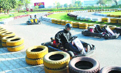 Army go-karting has become a cool hangout for city youngsters.