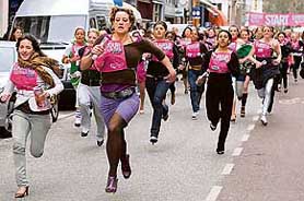 As many as 150 women thundered down Amsterdams most famed fashion street in stiletto heels, running for a euro 10,000 (US$15,000) prize, shopping spree on Thursday. The annual race on the P.C. Hooft street called the Stiletto Run is only three-years-old but has quickly grown in popularity and spawned imitation races in Germany, Sweden, Poland and Russia.