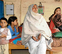 A debt-ridden Soma Rani, cancer patient of Jajjal village, whose husband died due to the disease, narrates her woes