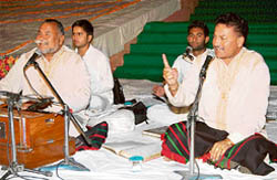The Wadali brothers perform at Maharaja Ranjit Singh Park in Ropar.