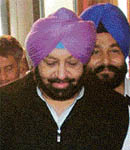 Former Chief Minister Amarinder Singh arrives in the Punjab Assembly, Chandigarh, on Monday.