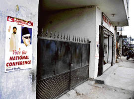 Though there is uncertainty over the assembly poll dates, yet political parties have started their campaigns in the state. Posters of National Conference leaders are seen pasted on walls.