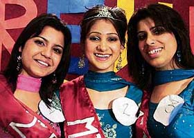 The winners of Miss Farewell contest at SDP College for Women in Ludhiana