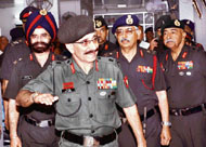 General Officer Commanding-in-Chief, Western Command, Lt-Gen T.K. Sapru, along with senior officers, at the inaugural function of the renovated physiotherapy department at the Command Hospital in Chandimandir on Wednesday.