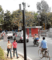With the aim to keep an eye on any unauthorised entry of outsiders in the university, the authorities have installed surveillance cameras at all three entry gates.