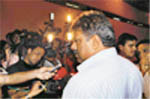 Joaquim Carvalho speaks to the media at Chatrapati Shivaji Mumbai Airport.