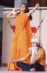 Students perform during a farewell party organised at MTS College in Ludhiana on Thursday.