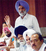 Municipal councillors during the budget meeting in Mohali on Friday. 